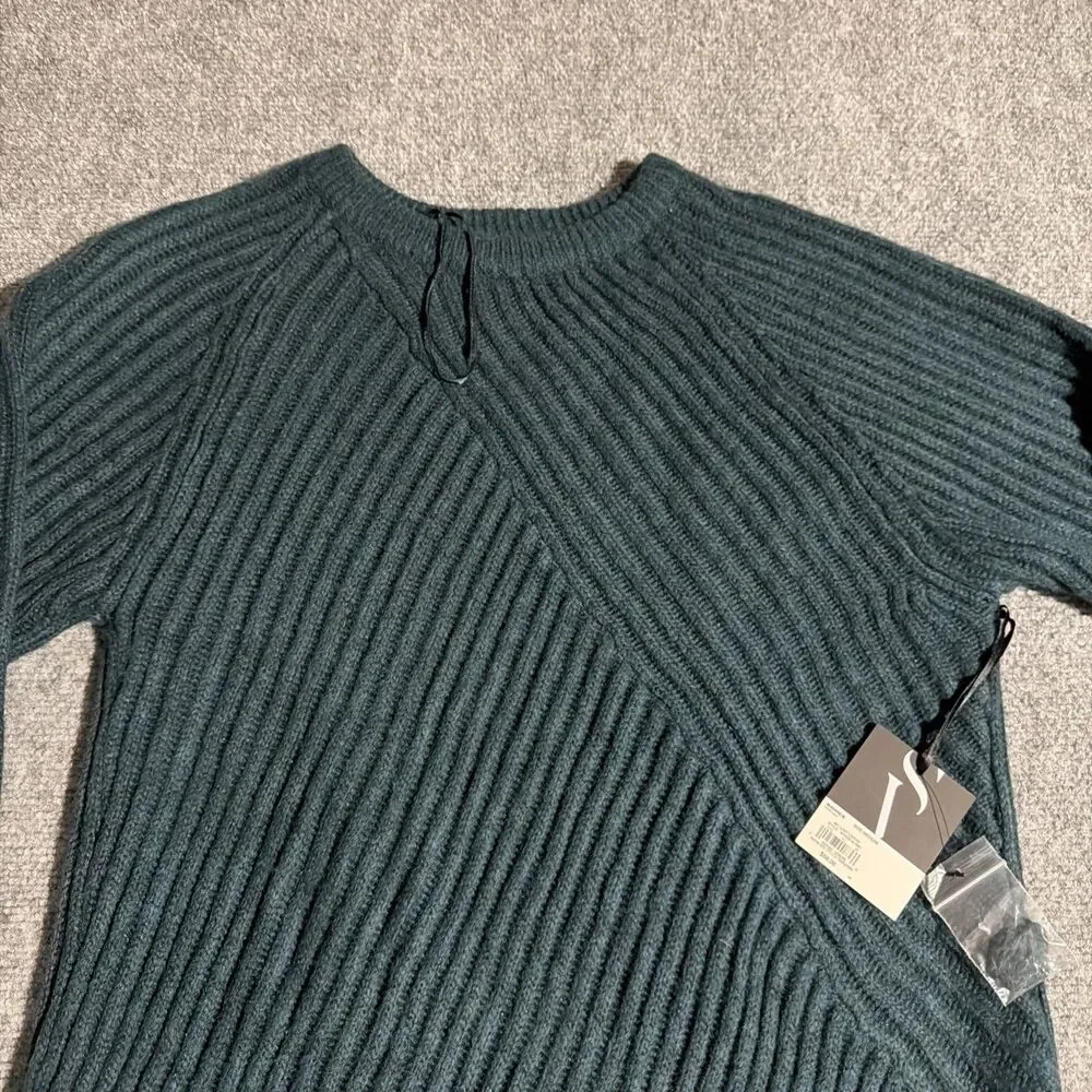 Simply Vera Vera Wang Sweater Womens M Green Pullover Chunky Knit NEW NWT